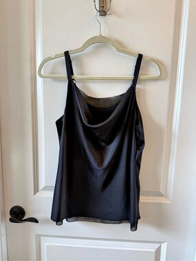 WHBM Black Satin Camisole Size Small Like New